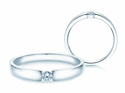 Verlovingsring Infinity Petite in 14K witgoud met diamant 0,09ct