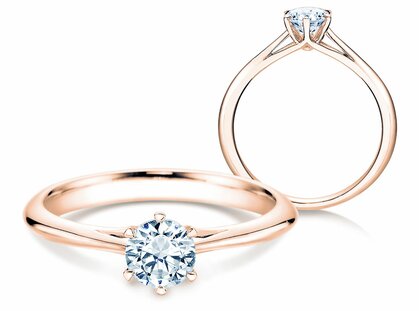 Verlovingsring Heaven 6 in 14K roségoud met diamant 0,50ct G/SI