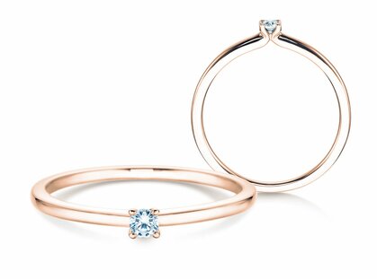 Verlovingsring Classic 4 in 14K roségoud met diamant 0,05ct G/SI