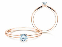 Verlovingsring Classic 4 in 14K roségoud met diamant 0,25ct G/SI