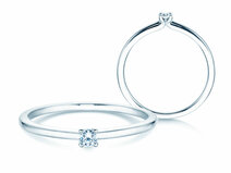 Verlovingsring Classic 4 in 14K witgoud met diamant 0,05ct G/SI