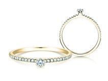 Verlovingsring Classic Pavé in 18K geelgoud met diamanten 0,20ct G/SI