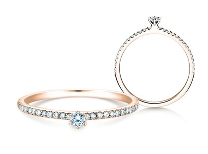 Verlovingsring Classic Pavé in 14K roségoud met diamanten 0,20ct