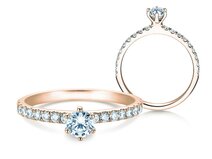 Verlovingsring Classic Pavé in 14K roségoud met diamanten 0,60ct G/SI