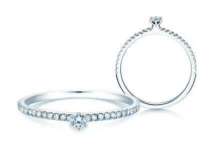 Verlovingsring Classic Pavé in platina 950/- met diamanten 0,20ct G/SI