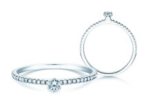 Verlovingsring Classic Pavé in 14K witgoud met diamanten 0,30ct G/SI