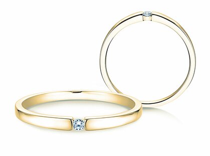 Verlovingsring Infinity Petite in 14K geelgoud met diamant 0,03ct G/SI