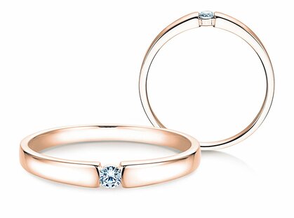 Verlovingsring Infinity Petite in 14K roségoud met diamant 0,06ct G/SI