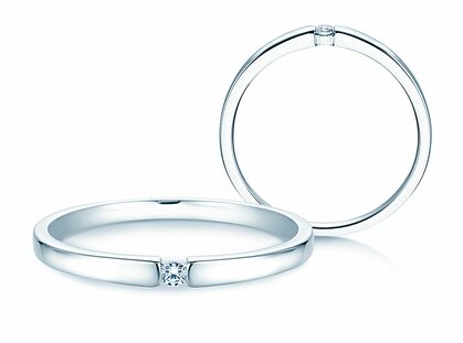 Verlovingsring Infinity Petite in 14K witgoud met diamant 0,03ct