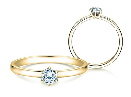 Verlovingsring Melody in 14K geelgoud met diamant 0,25ct G/SI