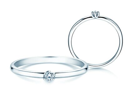 Verlovingsring Melody in platina 950/- met diamant 0,05ct G/SI