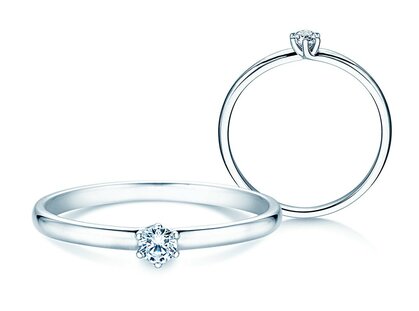 Verlovingsring Melody in platina 950/- met diamant 0,10ct G/SI