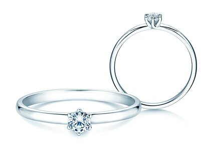 Verlovingsring Melody in 18K witgoud met diamant 0,15ct G/IF