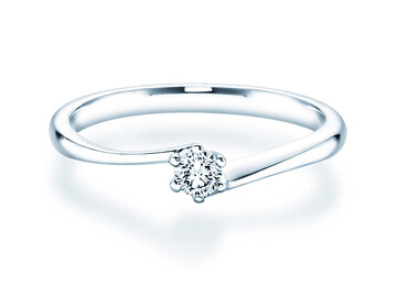 Verlovingsring Devotion in 14K witgoud met diamant 0,10ct