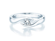 Verlovingsring Twist in 18K witgoud met diamant 0,30ct G/SI