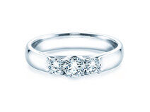 Verlovingsring 3 Stones in 18K witgoud met diamanten 0,40ct G/SI