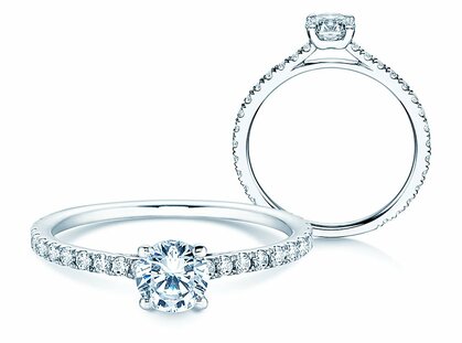 Verlovingsring Pure Diamond in 14K witgoud met diamanten 0,92ct