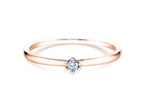 Verlovingsring Classic Petite in 14K roségoud met diamant 0,07ct G/SI