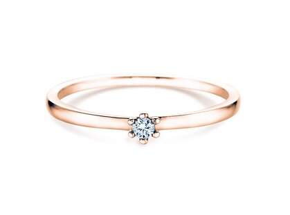 Verlovingsring Classic Petite in 14K roségoud met diamant 0,07ct G/SI