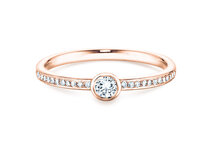 Verlovingsring Eternal Pavé in 14K roségoud met diamanten 0,46ct G/SI