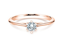 Verlovingsring Heaven 6 in 14K roségoud met diamant 0,10ct G/SI