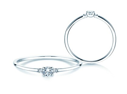 Verlovingsring Glory Petite Diamant in platina 950/- met diamanten 0,10ct G/SI