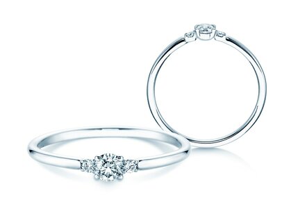 Verlovingsring Glory Petite Diamant in 14K witgoud met diamanten 0,20ct G/SI