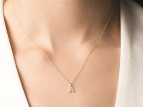Letterhanger Classic A in 14K witgoud gepolijst