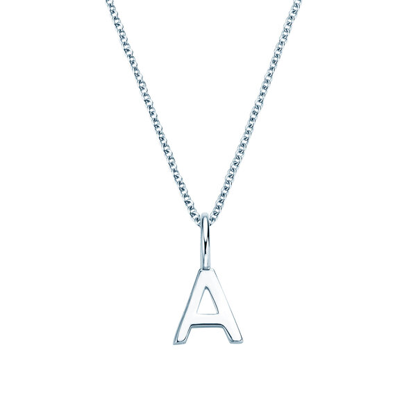 Letterhanger Classic A in 14K witgoud gepolijst