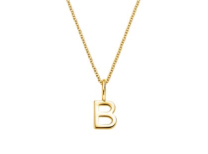 Letterhanger Classic B in 14K geelgoud gepolijst