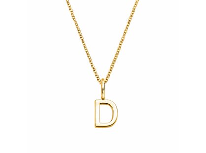 Letterhanger Classic D in 14K geelgoud gepolijst