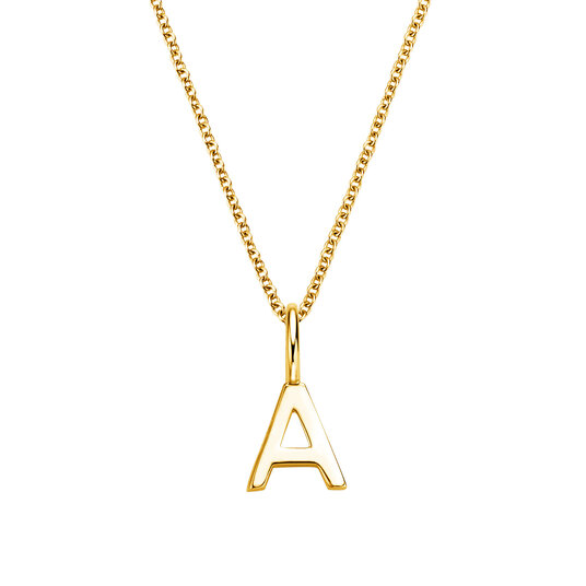 Letterhanger Classic A in 14K geelgoud gepolijst