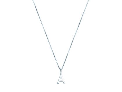 Letterhanger Classic A in 14K witgoud gepolijst