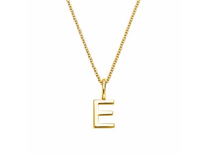 Letterhanger Classic E in 14K geelgoud gepolijst