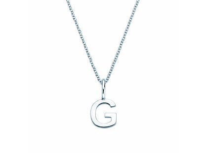 Letterhanger Classic G in 14K witgoud gepolijst