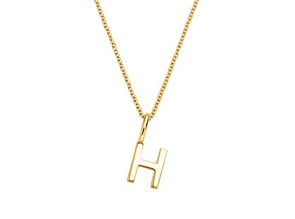 Letterhanger Classic H in 14K geelgoud gepolijst