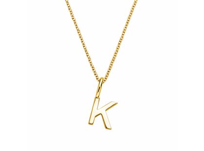 Letterhanger Classic K in 14K geelgoud gepolijst