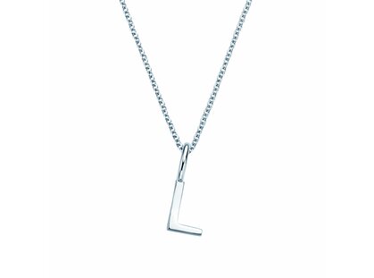 Letterhanger Classic L in 14K witgoud gepolijst