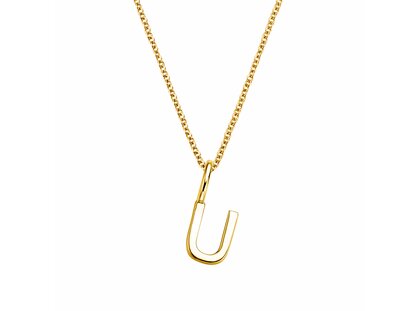Letterhanger Classic U in 9K geelgoud gepolijst