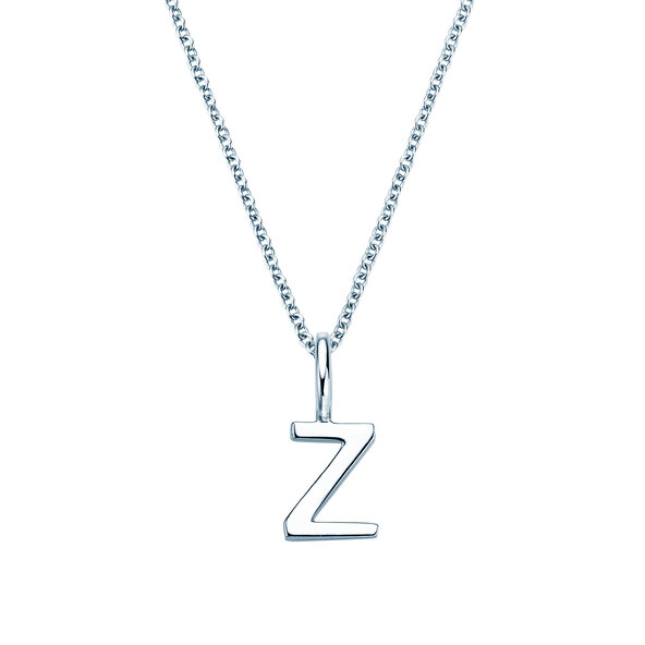Letterhanger Classic Z in 14K witgoud gepolijst