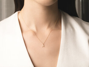 Letterhanger Classic A in 14K witgoud gepolijst