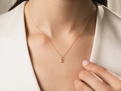 Letterhanger Classic Z in 14K witgoud gepolijst