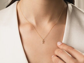 Letterhanger Classic Z in 14K witgoud gepolijst