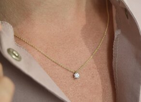 Hanger Classic Lab-grown diamant in 14K geelgoud met Lab-grown diamant 0,25ct E/VS