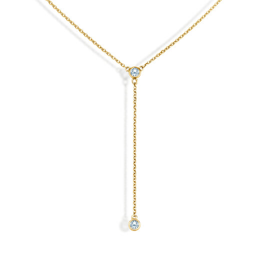 Halsketing Leon Y in 14K geelgoud met diamanten 0,10ct G/SI