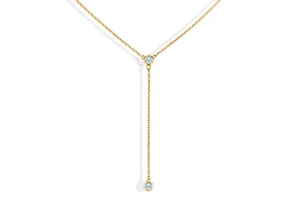 Halsketing Leon Y in 14K geelgoud met diamanten 0,06ct G/SI