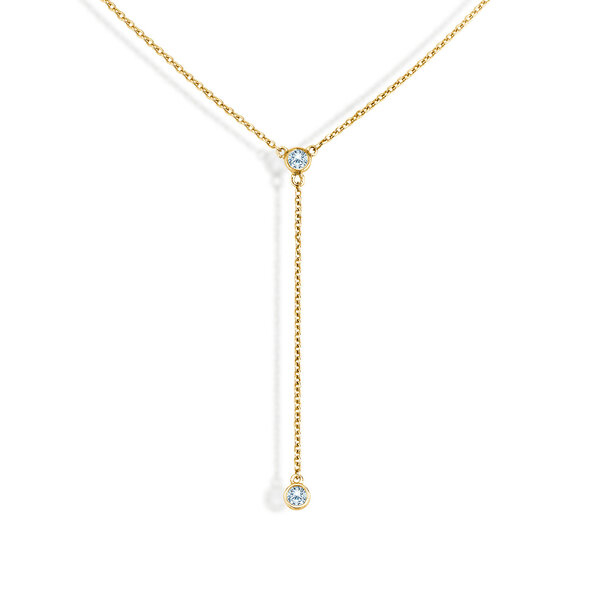 Halsketing Leon Y in 14K geelgoud met diamanten 0,06ct G/SI