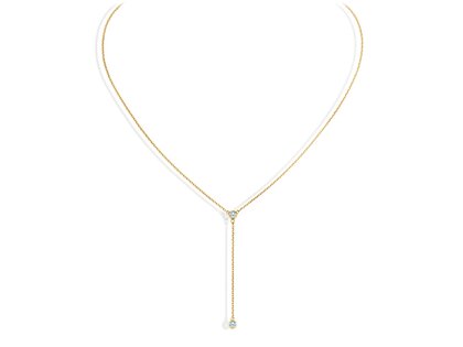 Halsketing Leon Y in 14K geelgoud met diamanten 0,06ct G/SI