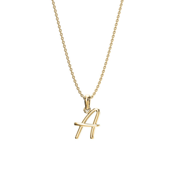 Letterhanger Dalí A in 14K geelgoud gepolijst