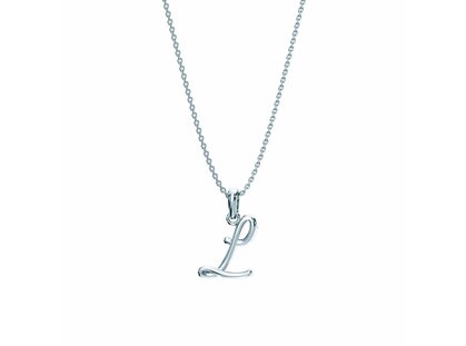 Letterhanger Dalí L in 14K witgoud gepolijst